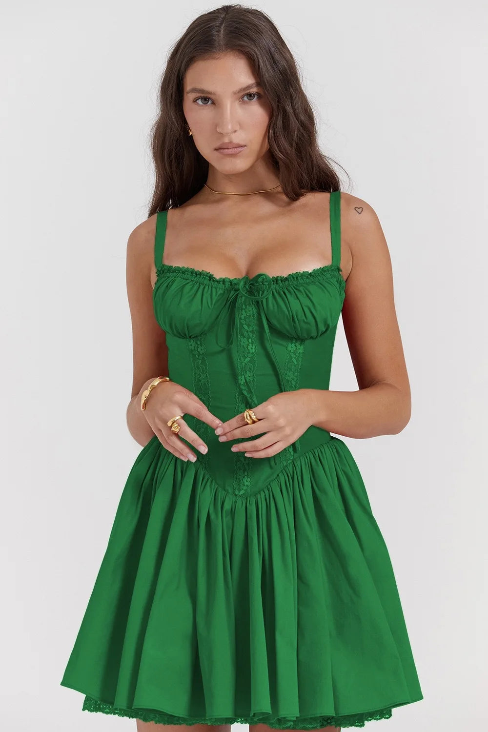 Robe Corset Femme – Imprimé Floral et Laçage