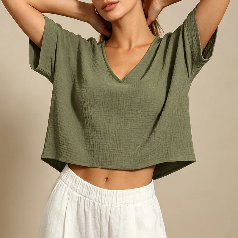 T-Shirt Chic Femme – Mousseline de Coton