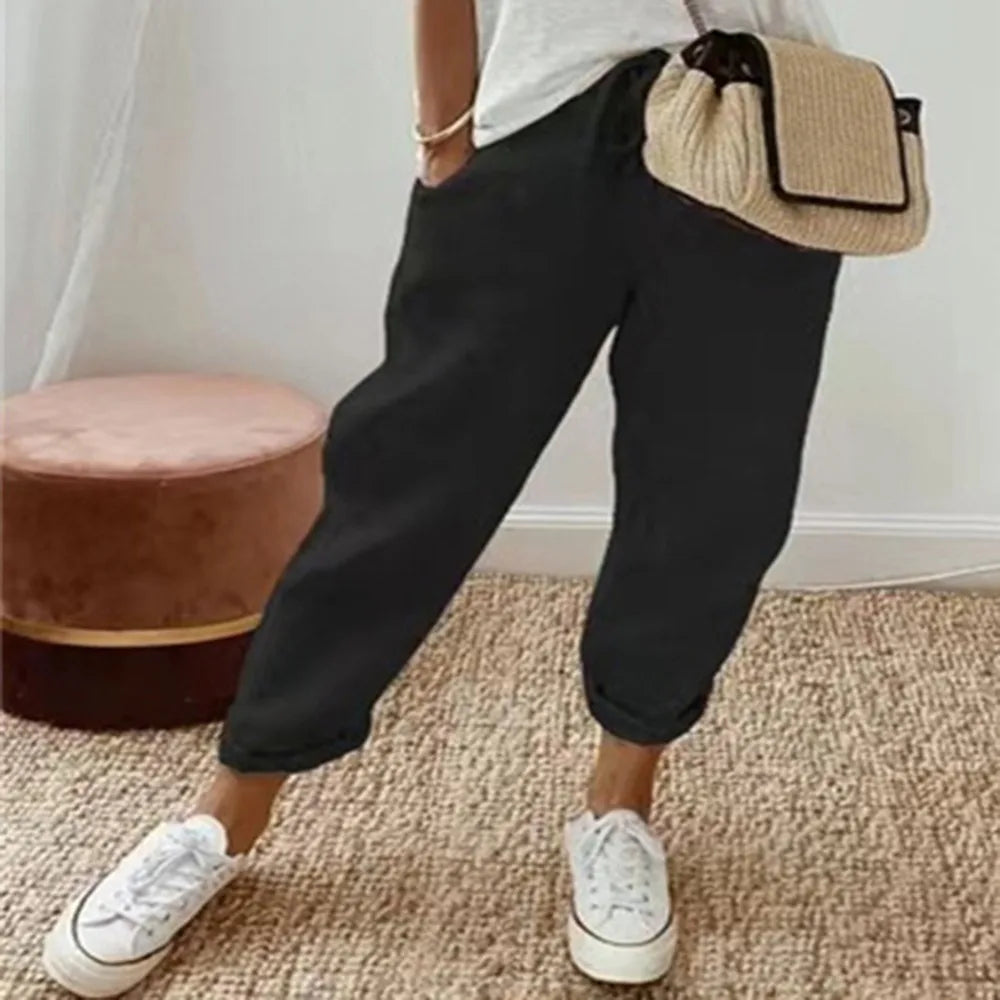 Pantalon Décontracté Femme – Coton et Lin