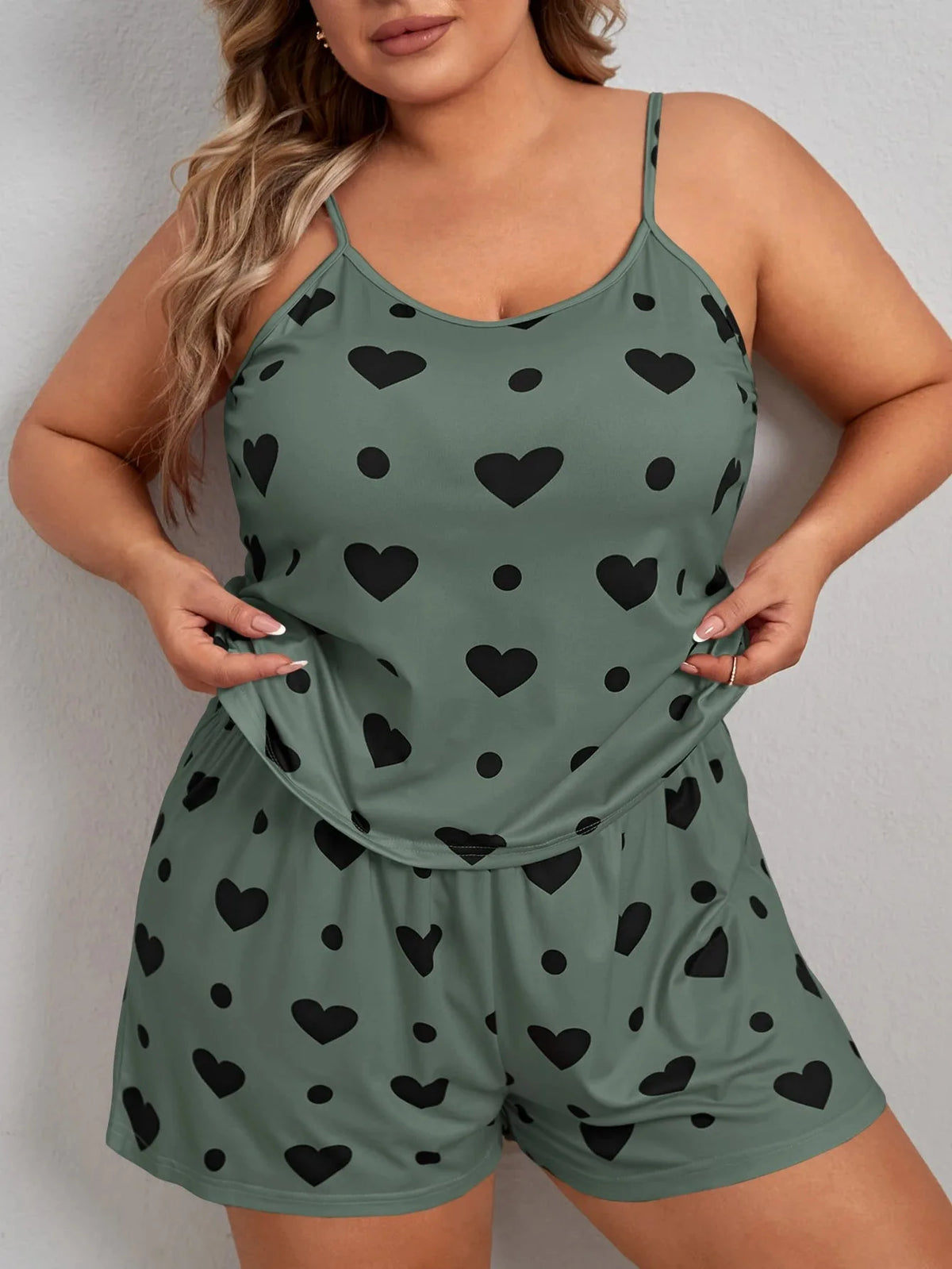 Pyjama Ample 2 Pièces Femme – Haut Court et Short Imprimé
