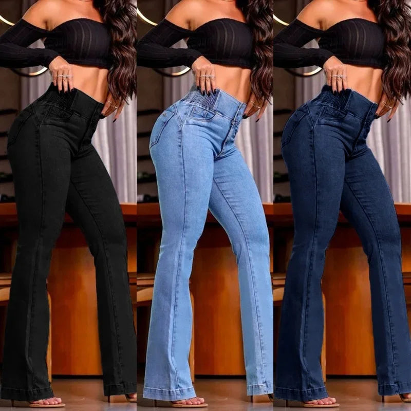 Jean Évasé Vintage Femme – Détails Strass