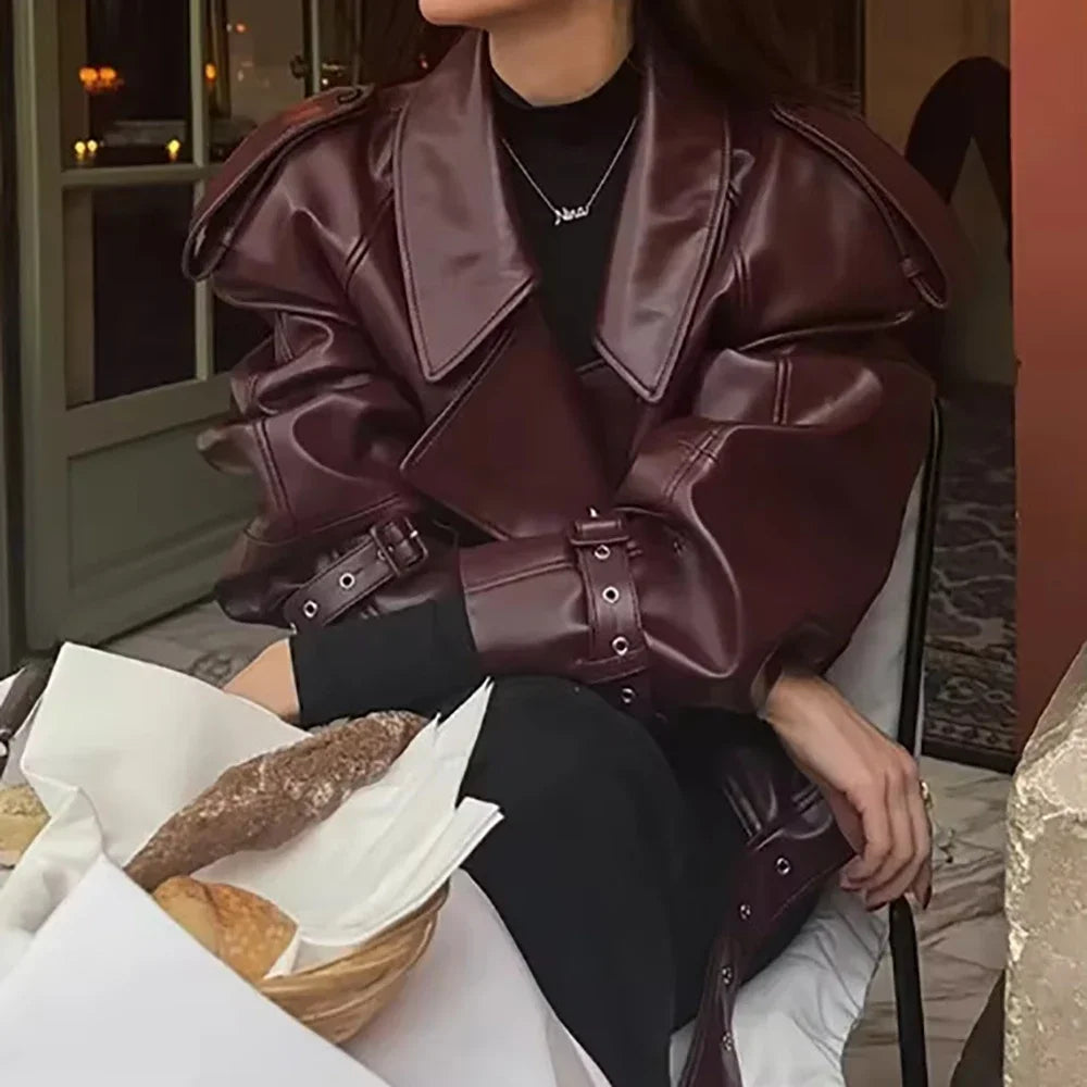 Veste Rétro Femme – Similicuir PU