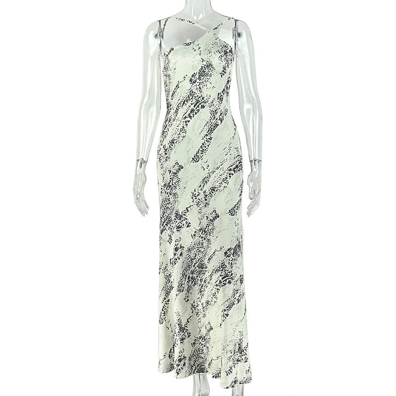 Robe femme longue imprimée sans manches et dos nu