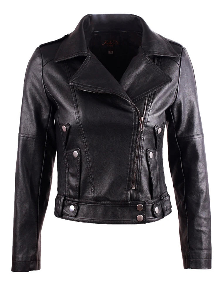 Veste femme classique en simili cuir