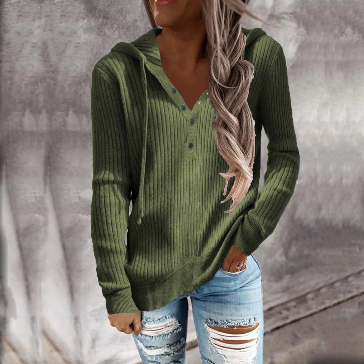 Sweat à Capuche Rayé Femme – Coupe Décontractée