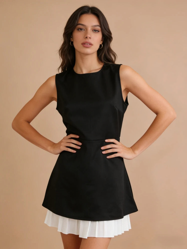 Robe Courte Plissée Femme – Élégante et Légère