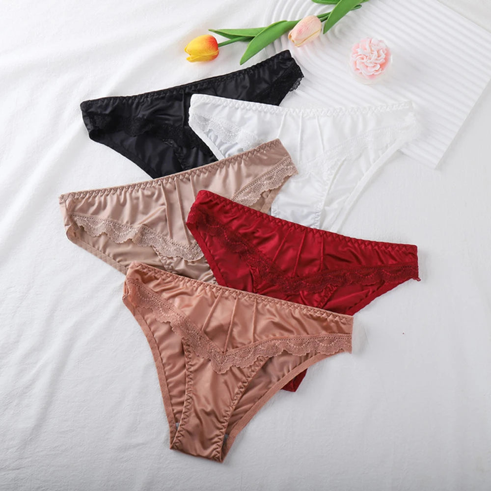 Culotte Femme – Tissu Soyeux et Bordure Dentelle
