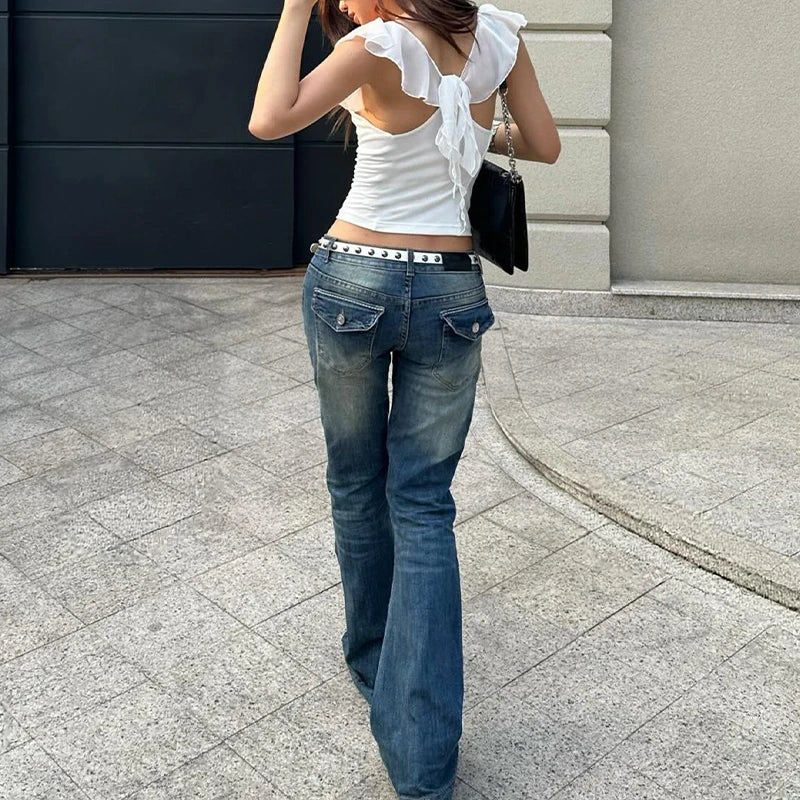 T-shirt Moulant Femme – Col et Manches à Volants