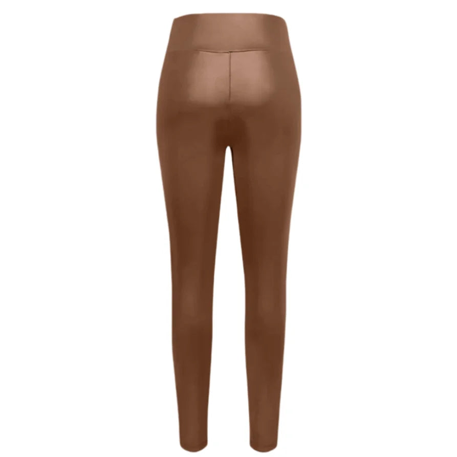 Pantalon Moulant Effet Cuir Femme – Coupe Ajustée