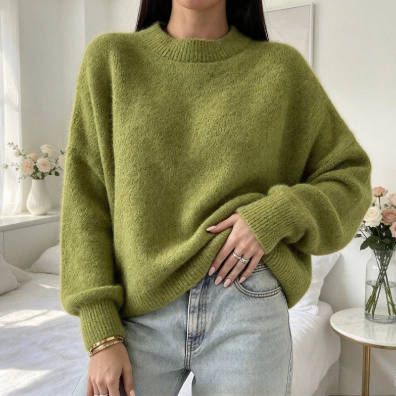 Pull en Maille Épaisse Femme – Doux et Col Rond