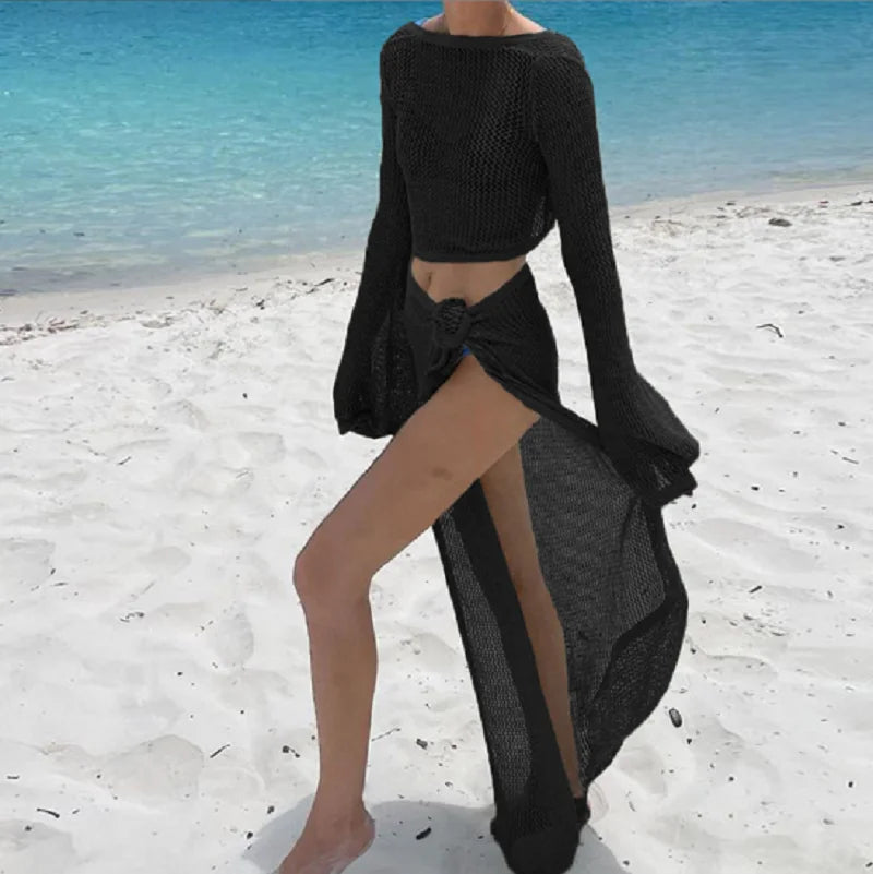 Ensemble Jupe et Haut Femme – Maille Ajourée