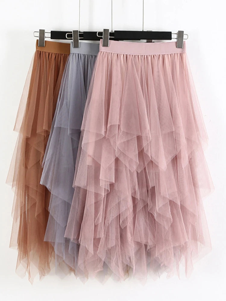 Jupe Femme en Tulle Plissé – Coupe Aérienne