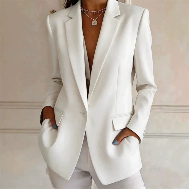 Blazer femme ample à col revers