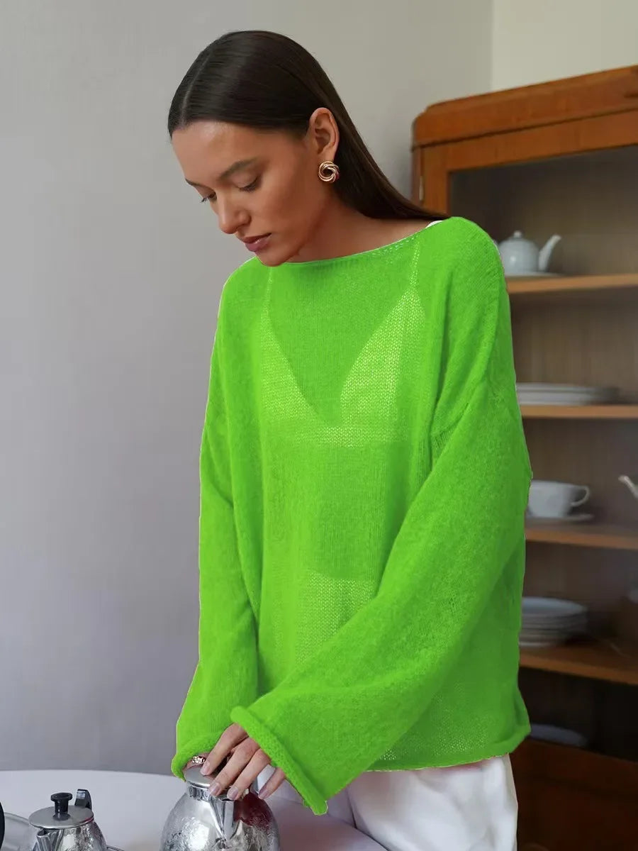 Pull Ajouré Femme – Maille Fine et Transparente