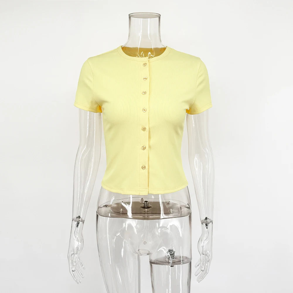 T-Shirt Femme – Manches Courtes et Plis Décoratifs