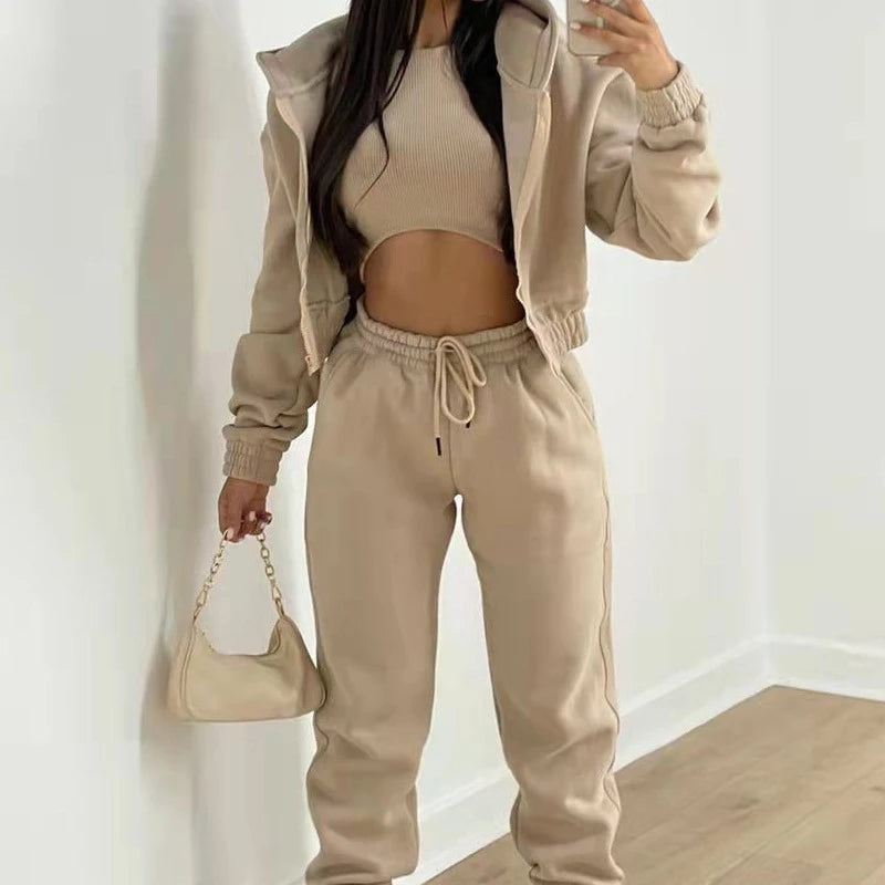 Ensemble survêtement femme 3 pièces en polaire