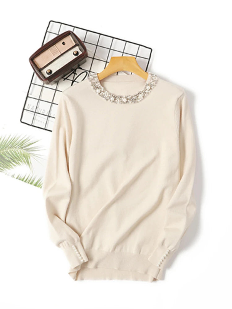 Pull Bicolore en Maille Femme – Manches Longues
