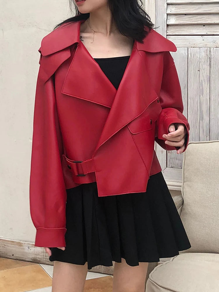 Veste femme noire en simili cuir style vintage