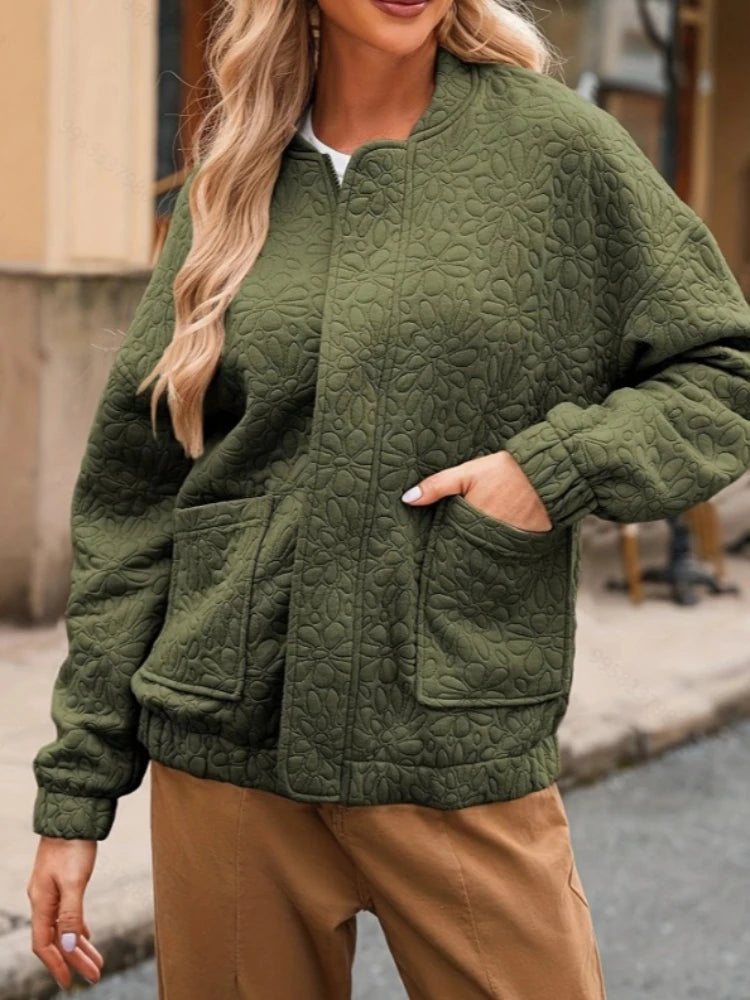Veste Zippée Femme – Col Rond