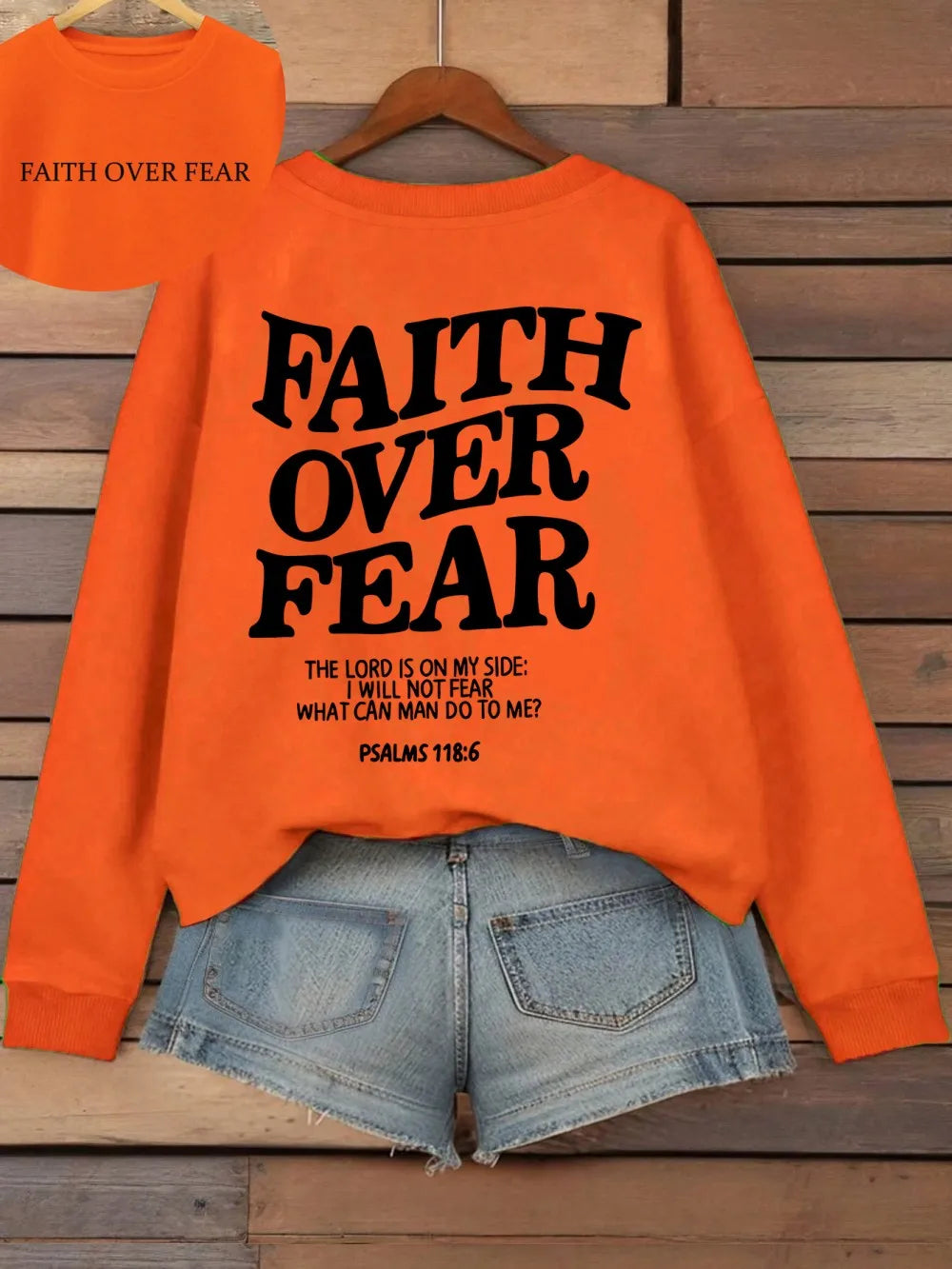 Sweat à Capuche Oversize Femme – Faith Over Fear