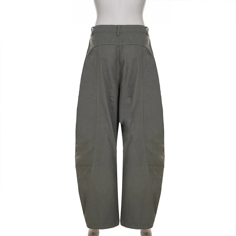 Jean cargo femme baggy taille basse