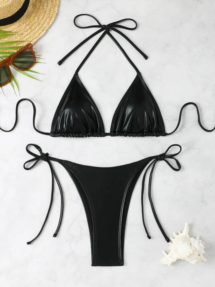 Bikini 2 Pièces Femme – Brillant et Ajustable