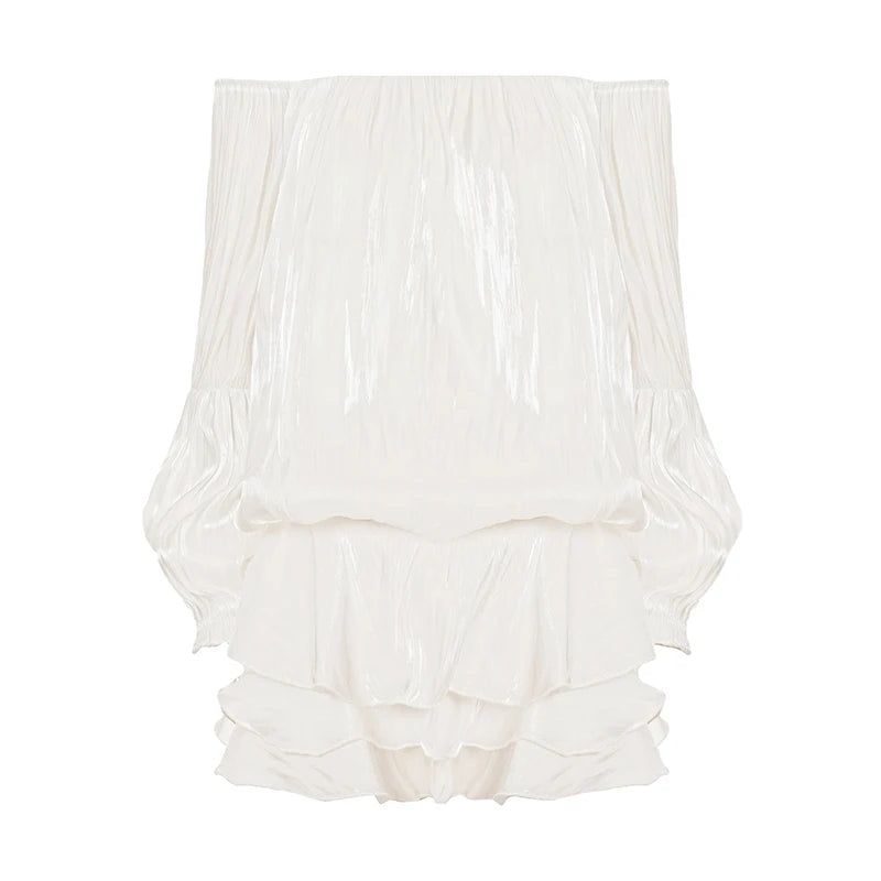 Robe Romantique Femme – Volants et Épaules Dénudées