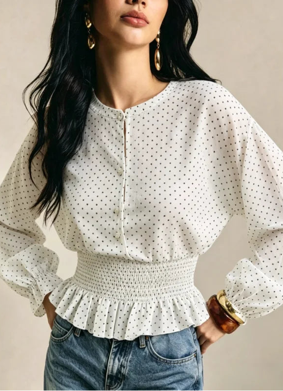 Chemise à Pois Femme – Style Chic Coréen