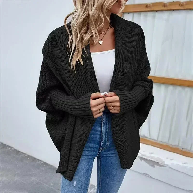Cardigan Épais Femme – Col Châle et Devant Ouvert