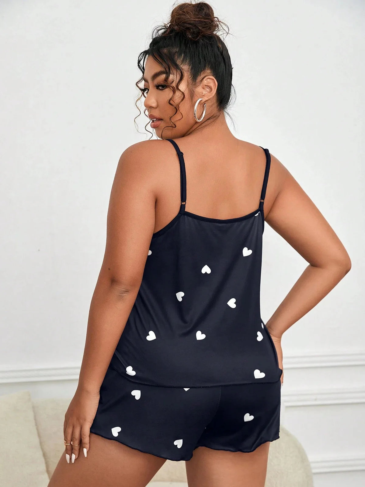 Pyjama Ample 2 Pièces Femme – Haut Court et Short Imprimé