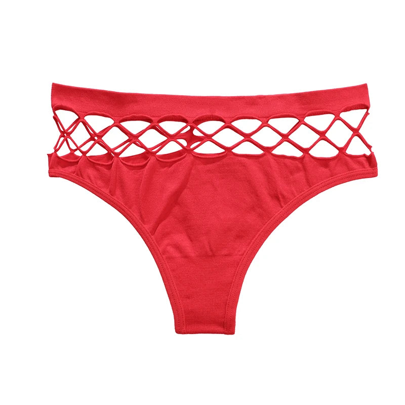 String Taille Haute Femme – Maille Ajourée Sans Couture