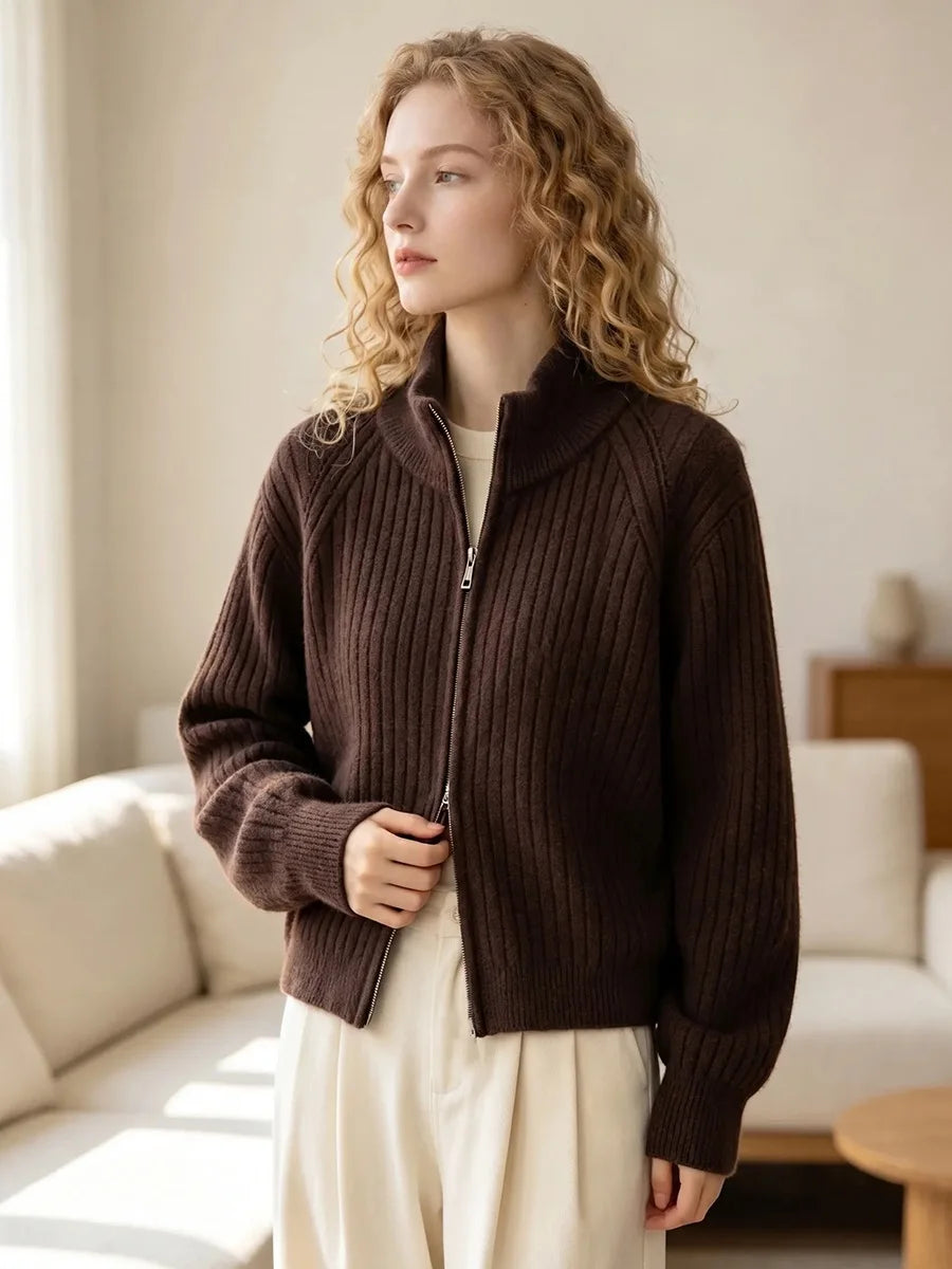 Cardigan Femme – Fermeture Zippée