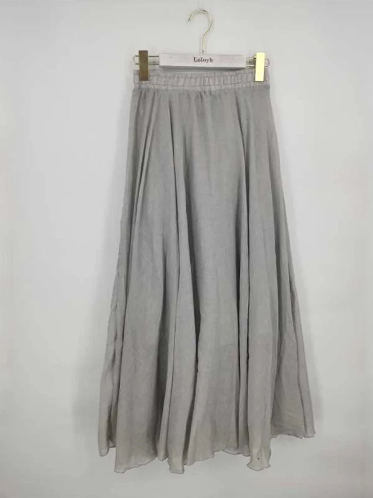 Jupe Longue Femme en Lin – Taille Haute