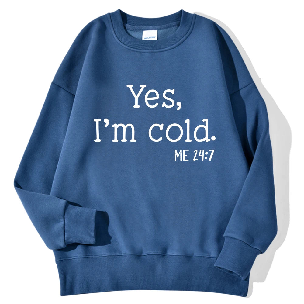 Sweat « Oui, j’ai froid » Polaire Oversize – Confort & Humour pour Femmes