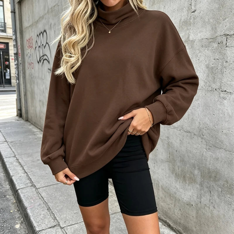 Sweat Uni Femme – Col Montant