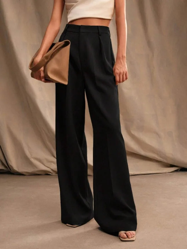 Pantalon de Costume Femme – Taille Haute et Jambes Larges