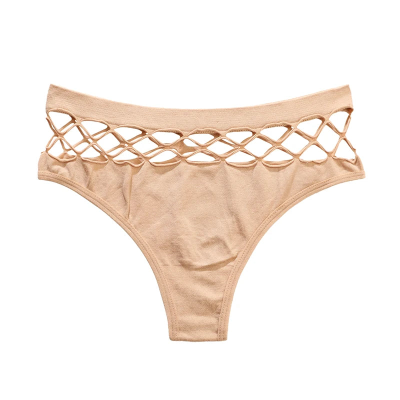 String Taille Haute Femme – Maille Ajourée Sans Couture