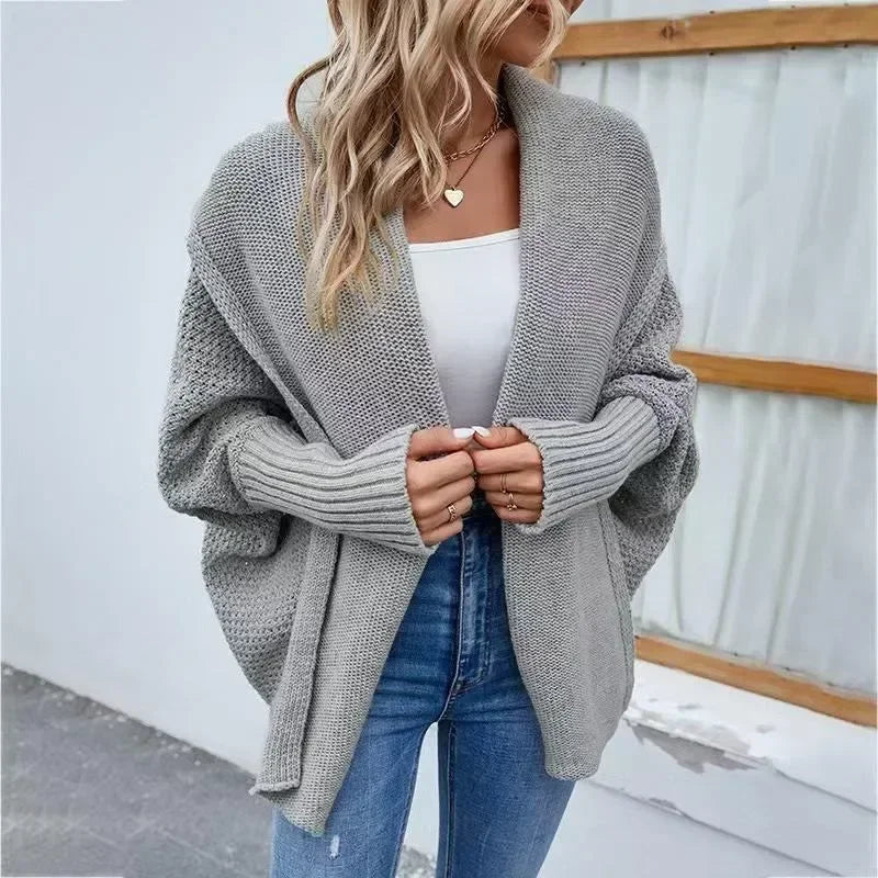 Cardigan Épais Femme – Col Châle et Devant Ouvert