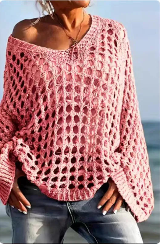 Pull de Plage Ajouré Femme – Maille Légère