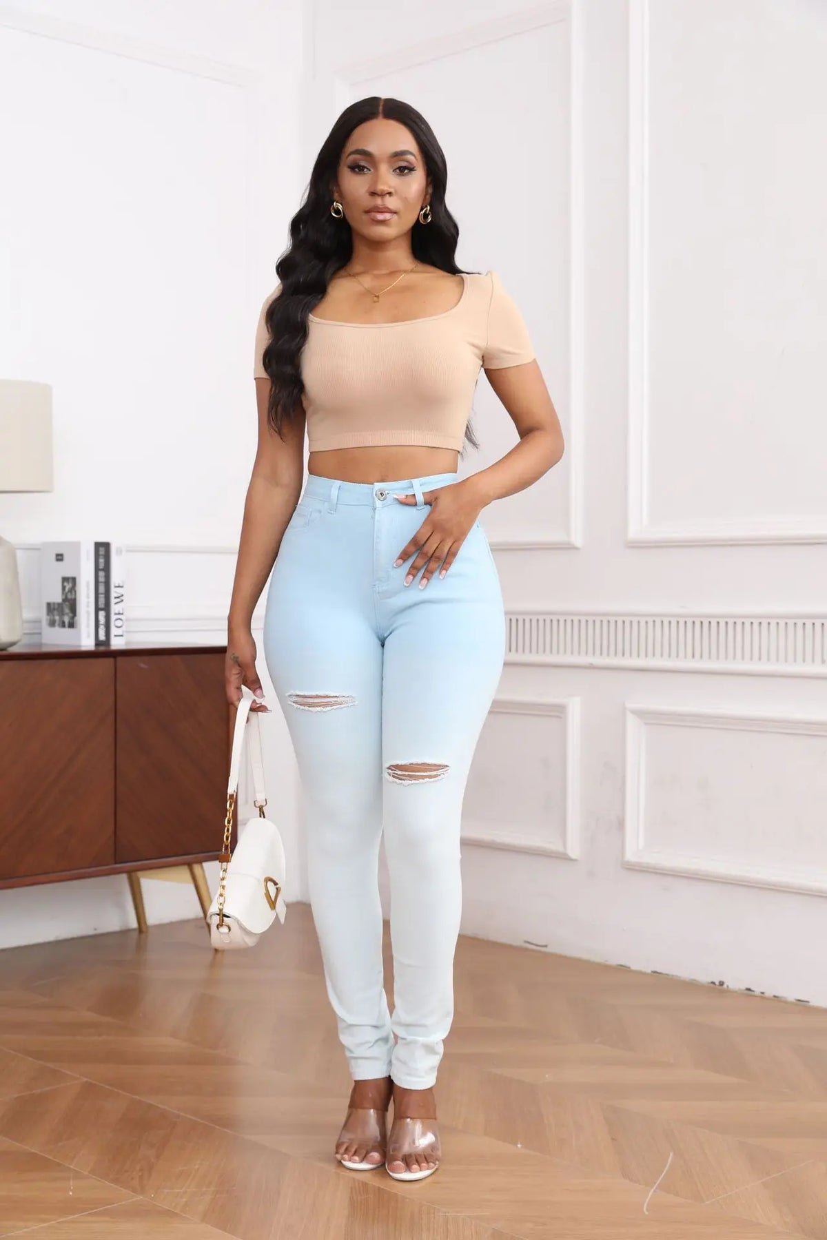 Jean Skinny Femme – Taille Haute et Denim Extensible