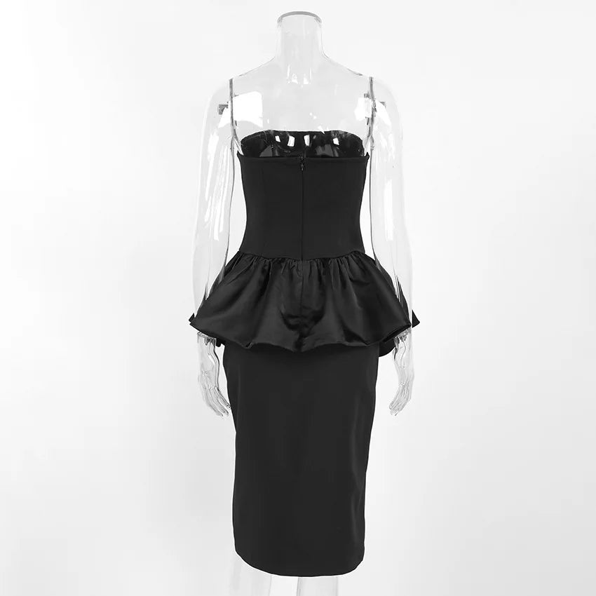 Robe Midi Femme – Bustier et Dos Nu