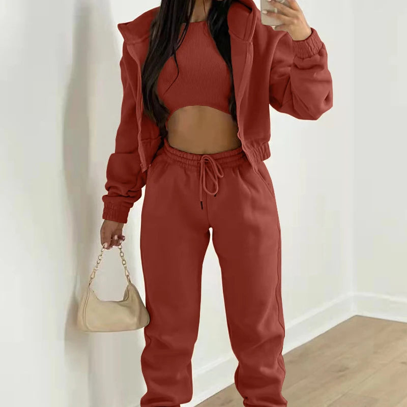Ensemble survêtement femme 3 pièces en polaire