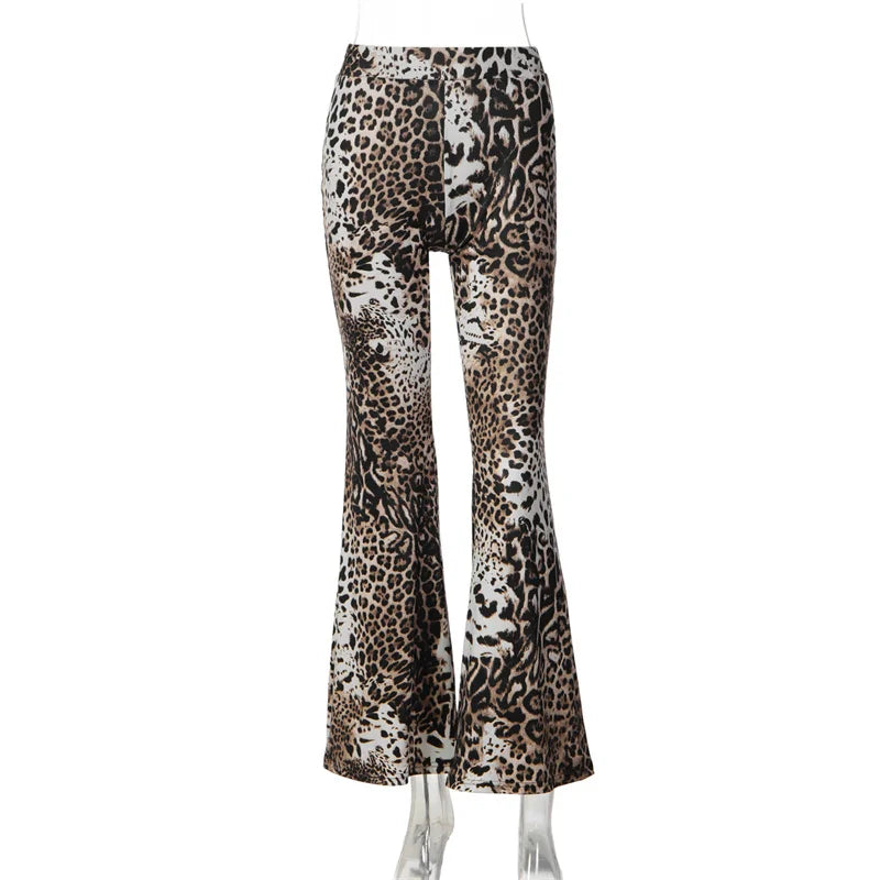 Pantalon Femme Évasé à Taille Élastique