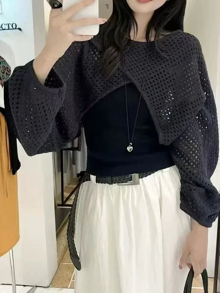 Ensemble en Maille Femme – Haut Court et Débardeur Streetwear