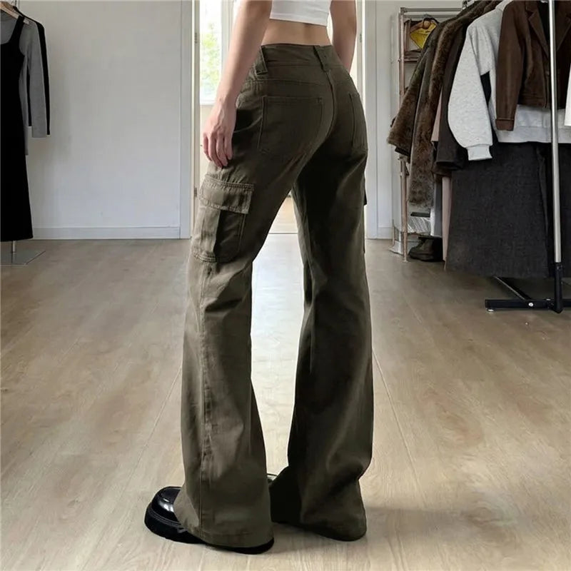 Jean Marron Droit Taille Basse – Style Urbain
