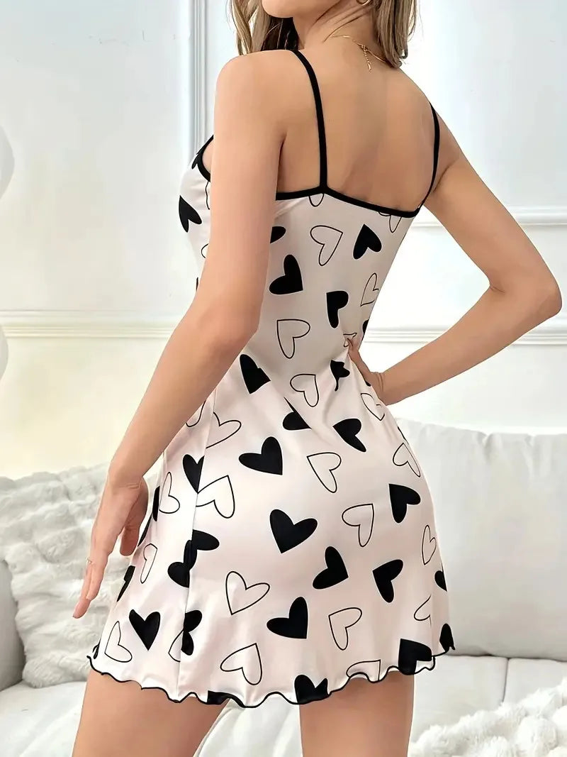 Nuisette Courte Femme – Cœurs et Volants
