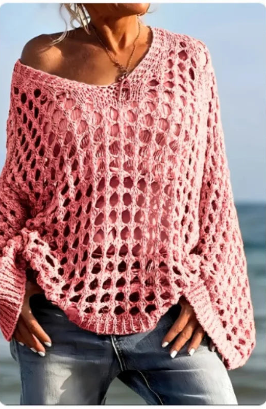 Chemisier d’Été Femme – Maille Ajourée