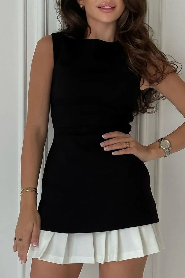 Robe Courte Plissée Femme – Élégante et Légère