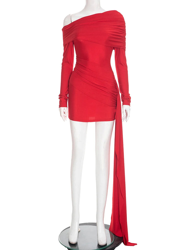 Mini-Robe Moulante Femme – Coupe Asymétrique