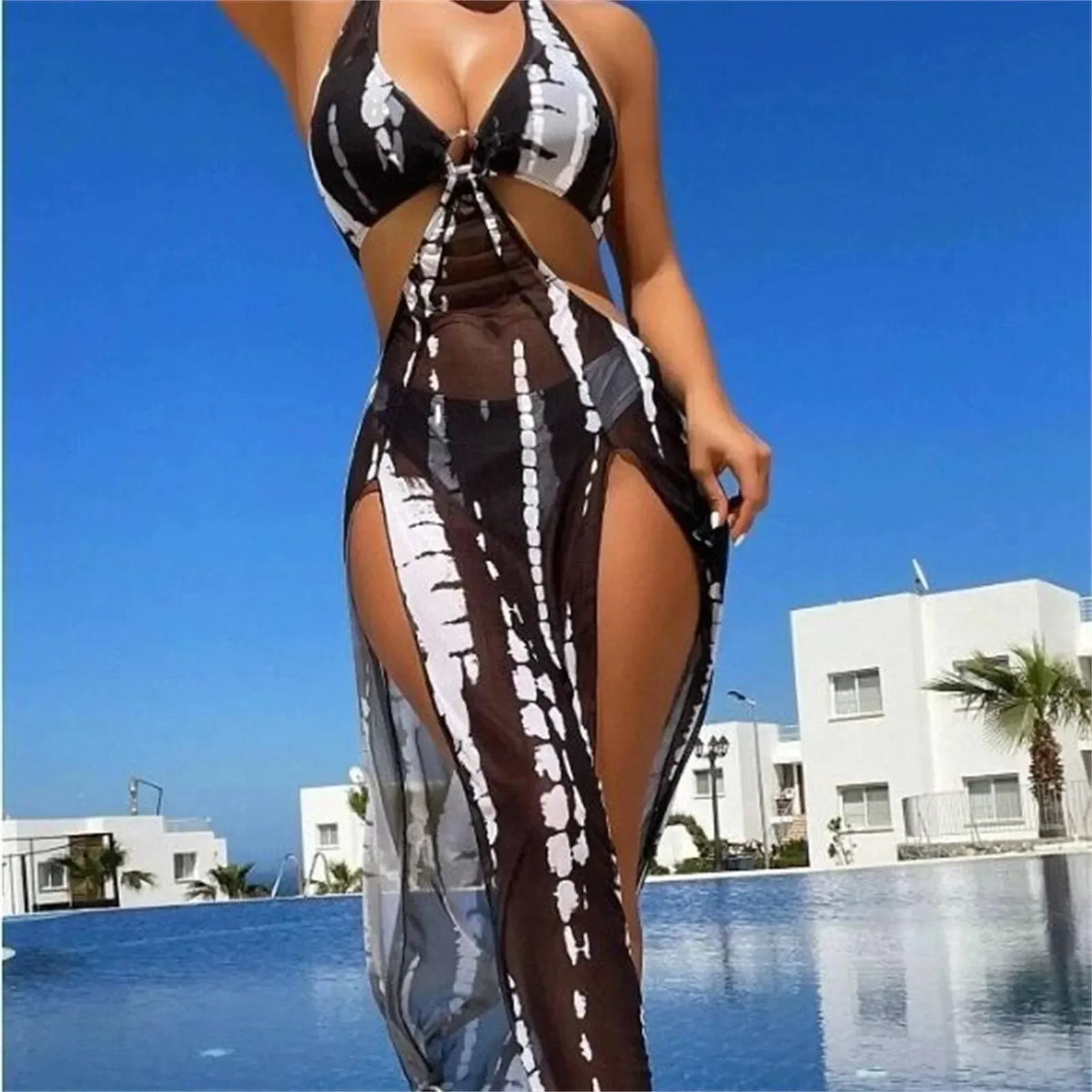 Maillot de Bain Noir 3 Pièces Femme